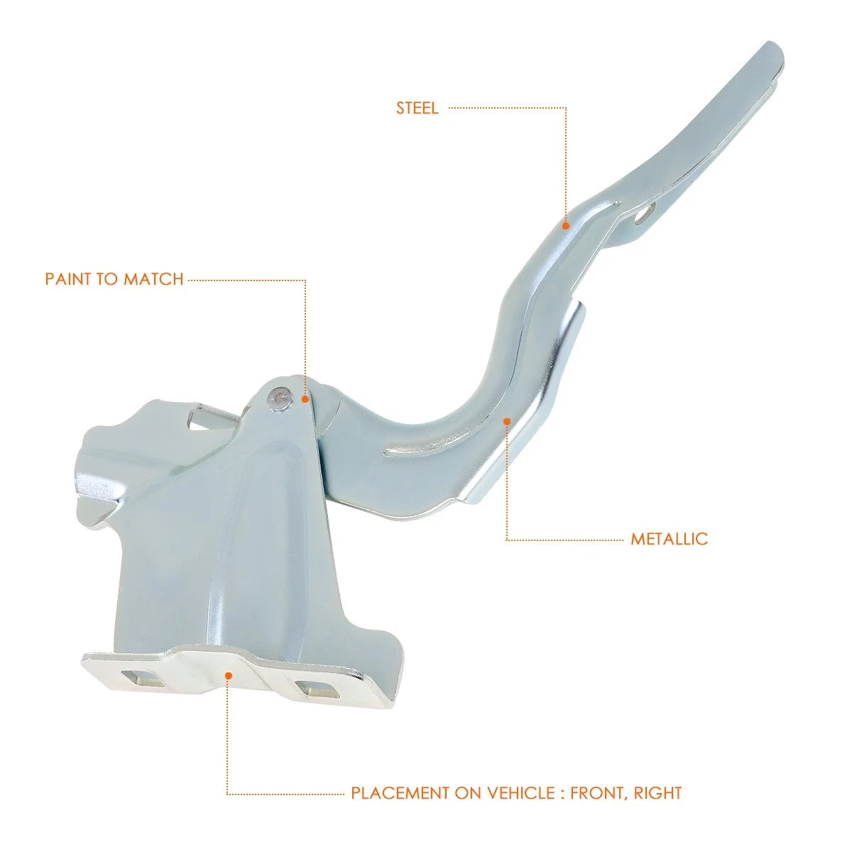Passenger Side Steel Engine Hood Hinge for Nissan Versa (2014–2019)