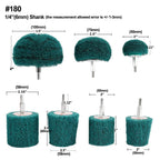 Set of 7 Non-Woven Abrasive Buffing Wheels 180 Grit 1/4" Shank