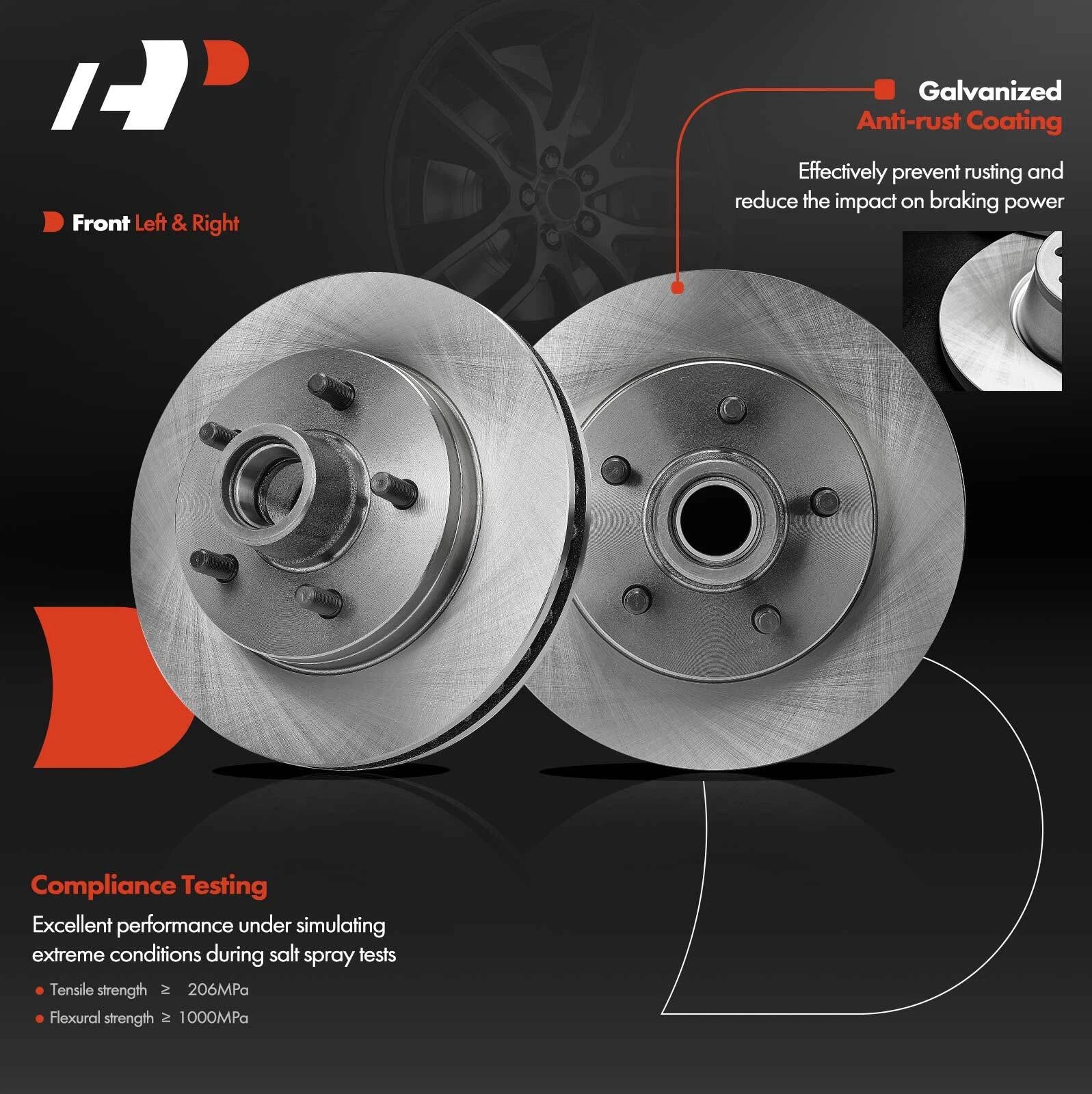 Front Disc Brake Rotors & Ceramic Pads for Chevrolet C1500 Tahoe (1995–2000)