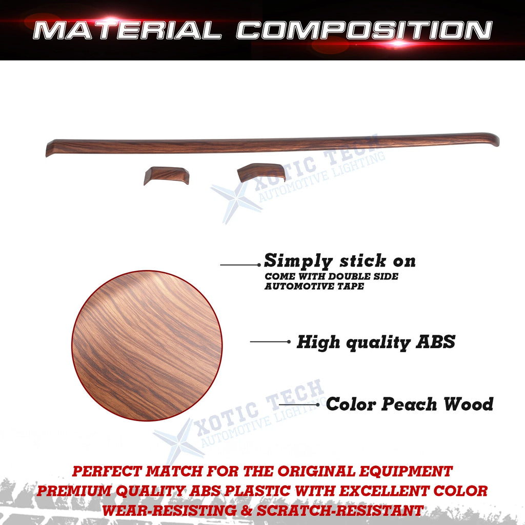 Peach Wood Grain Dashboard Panel Upper Stripe Cover for Honda CR-V (2017-2022)