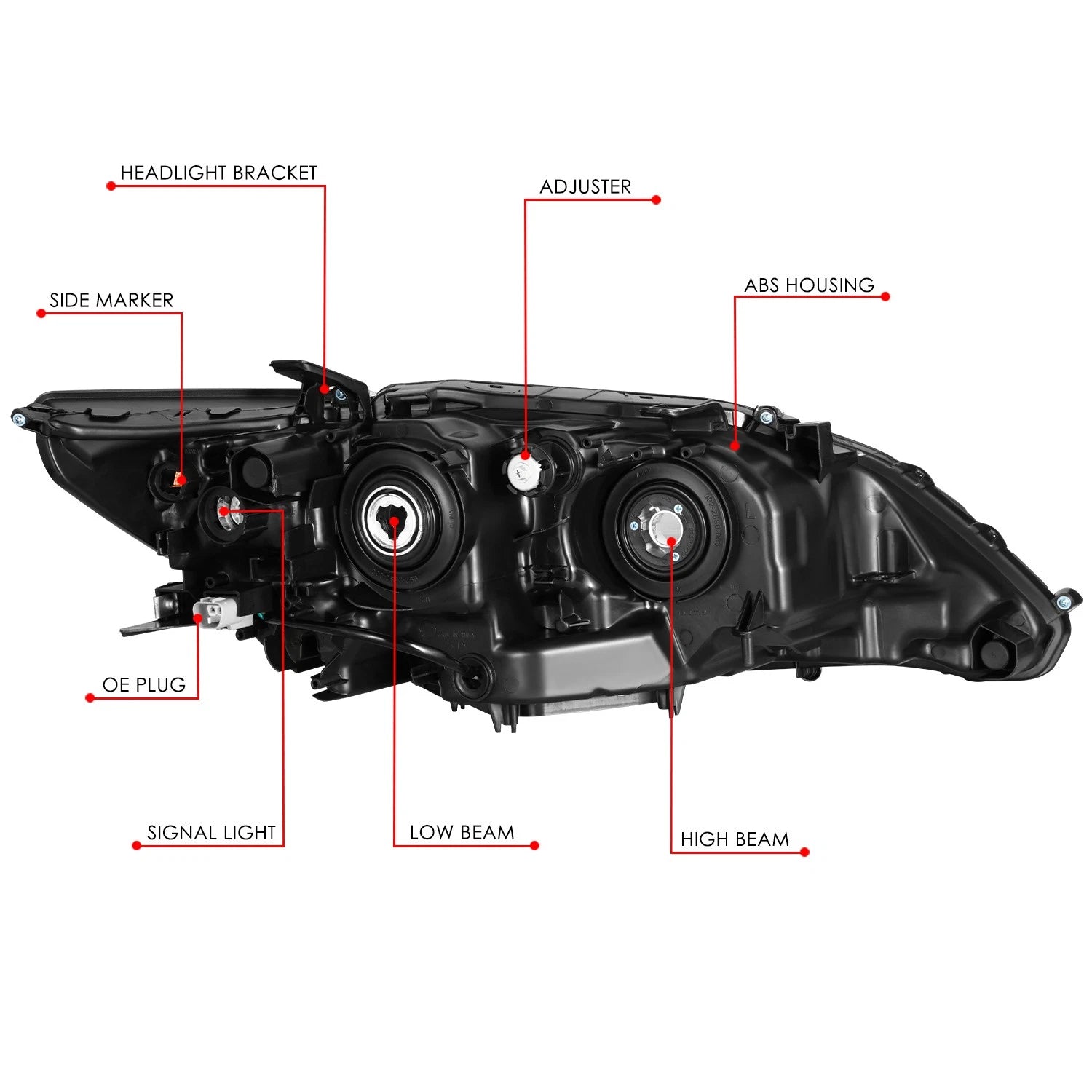 Driver Side LED DRL Projector Headlight for Lexus ES300H/ES350 (2013–2015)