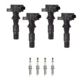Set of 4 Ignition Coils & NGK Ruthenium Spark Plugs for Mazda 3 Sport (2010–2013)