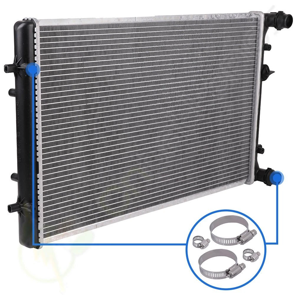 Radiator for Audi TT, Audi TT Quattro (2000–2006) w/ Hose Clamps 8-10mm 27-51mm