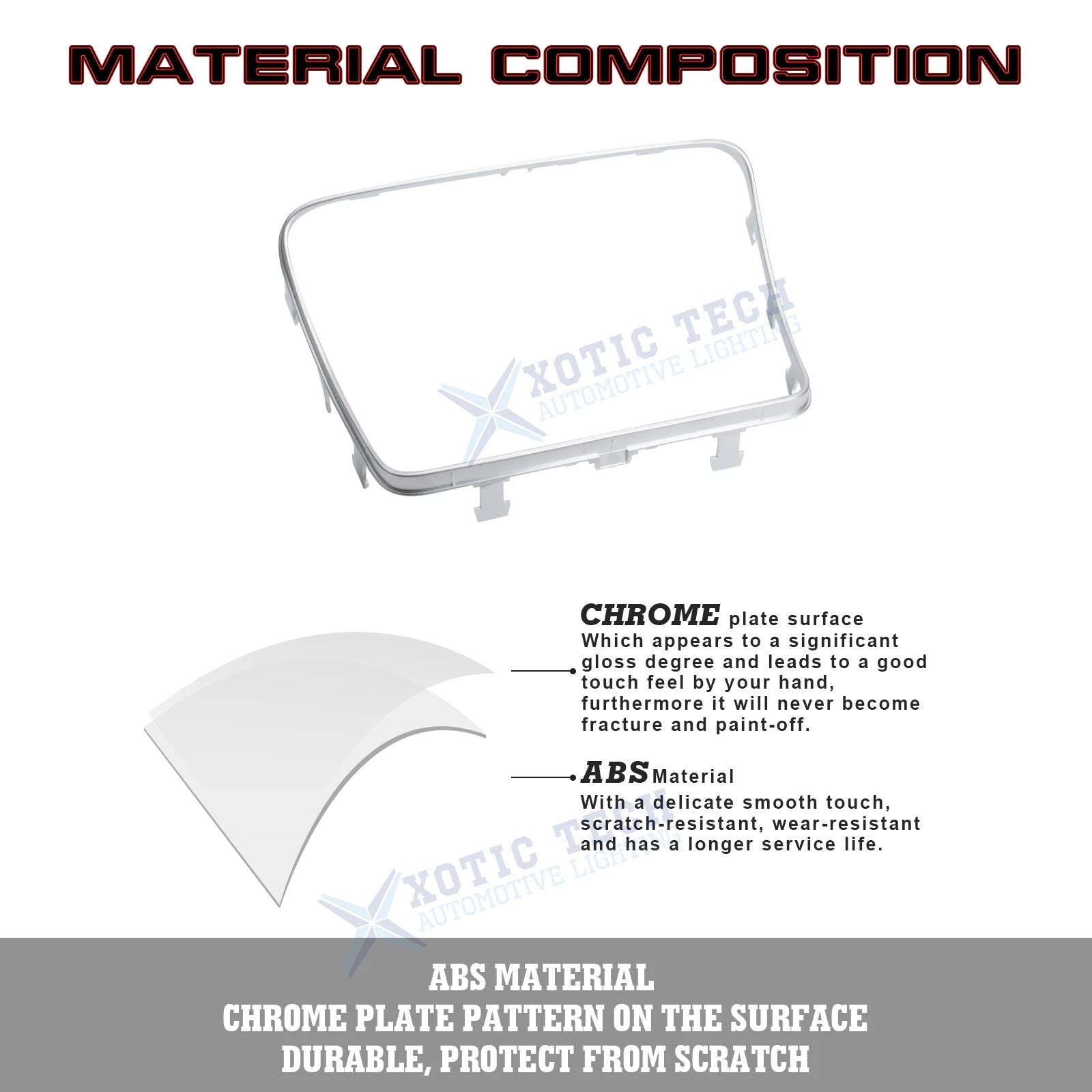 Chrome Center Ashtray Frame Trim for Mercedes-Benz W205 W253 (2016-2021)