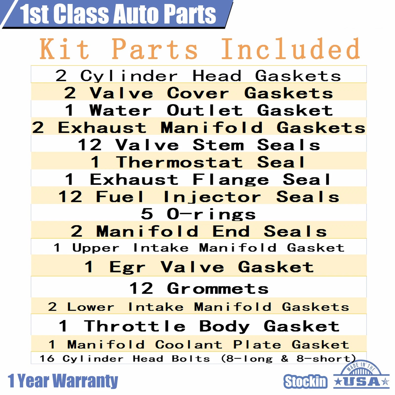 Engine Head Gasket Set with 16 Bolts for Pontiac 3.8L V6 (1995–2005)