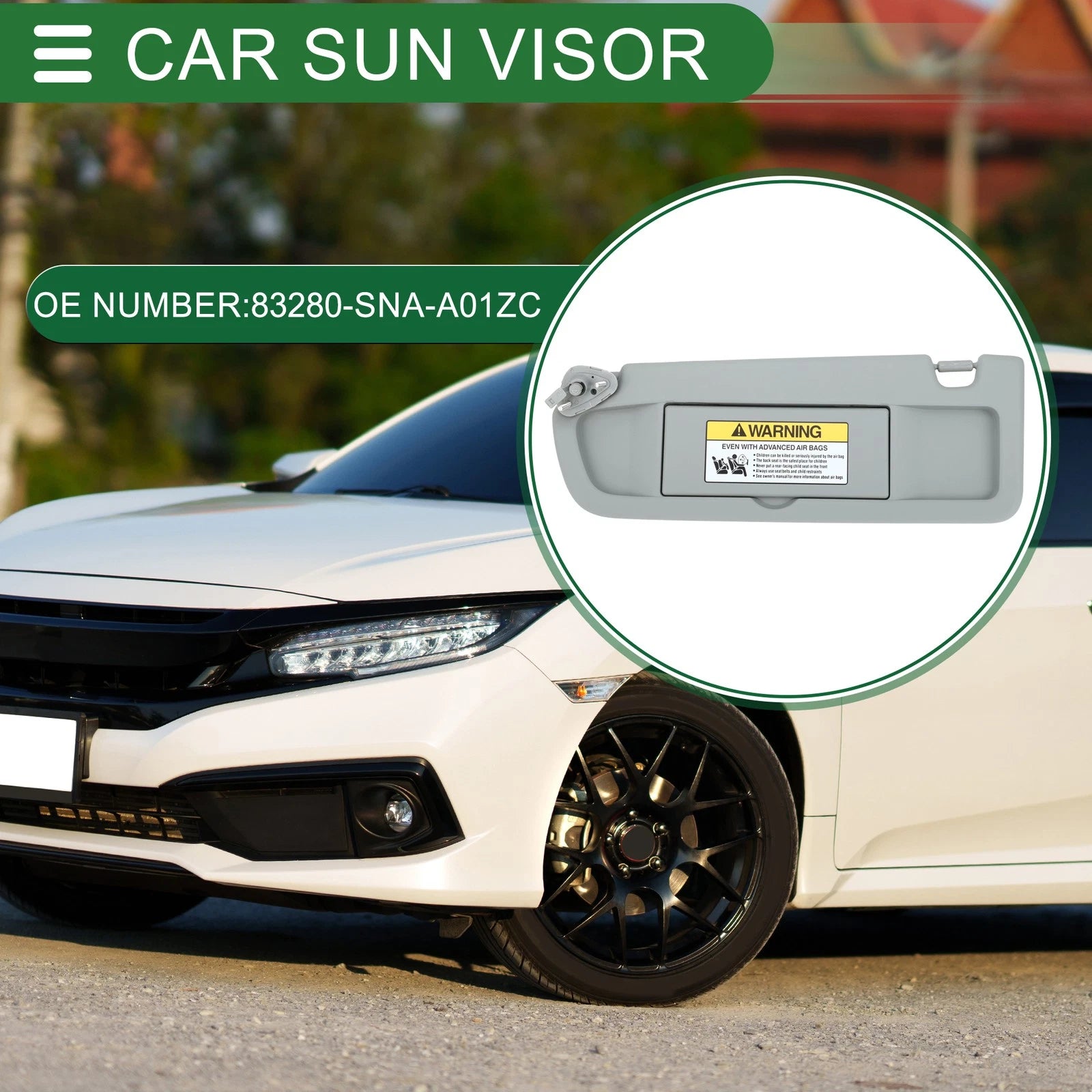 Left Driver Side Sun Visor No. 83280-SNA-A01ZC for Honda Civic (2006–2008)