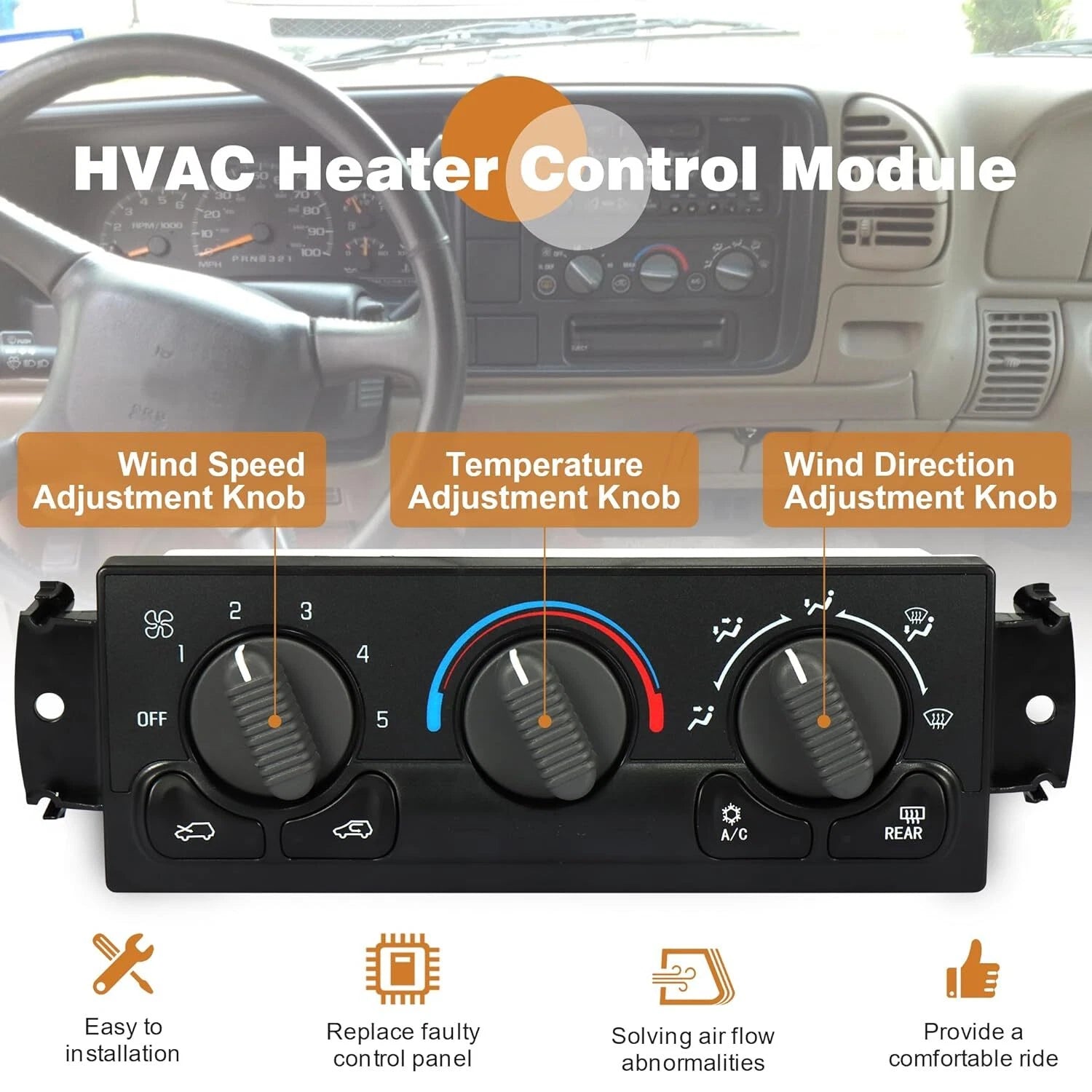 A/C Climate Control Module Panel for Chevy Tahoe Silverado GMC (1999–2002)