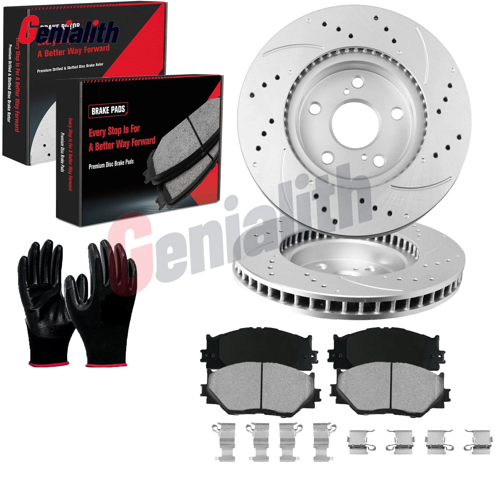 Front Brake Drilled Rotors & Pads Kit for Lexus IS250 (2006–2015)