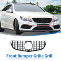 Front Upper Bumper Grille for Mercedes-Benz E200 (2014–2017) Black