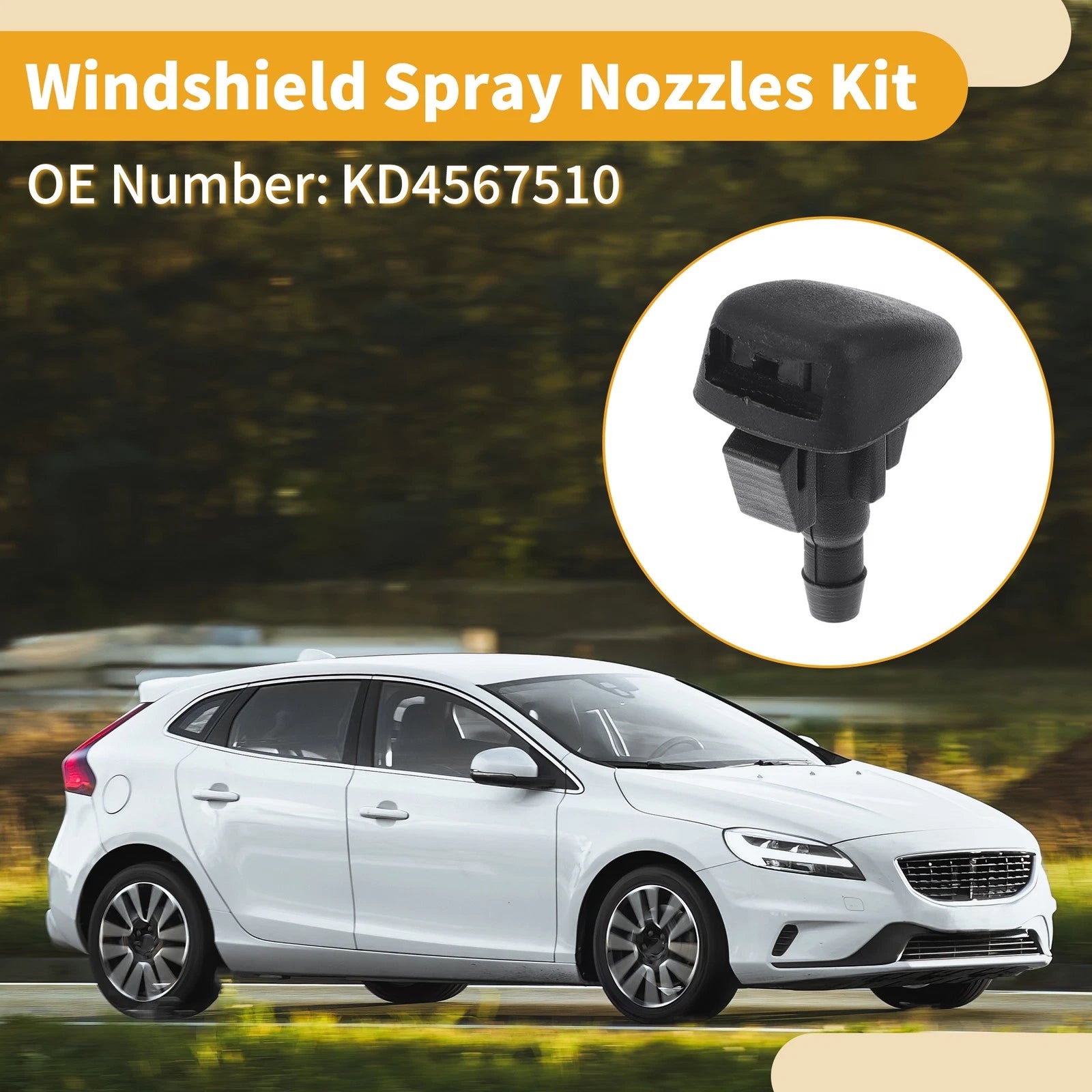 Windshield Washer Nozzle Kit 2X for Mazda 6 (2014–2017) No.KD4567510