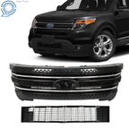 Front Bumper Upper Grille Assembly for Ford Explorer (2011–2015) Glossy Black