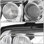 Pair Chrome Housing Clear Lens Headlight w/Fog Lamp for VW Jetta Mk4 (1999–2005)