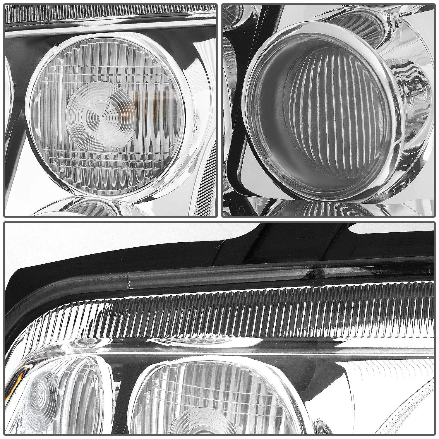 Pair Chrome Housing Clear Lens Headlight w/Fog Lamp for VW Jetta Mk4 (1999–2005)