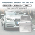 Electronic Handbrake Switch Button Sticker for Audi A6  Silver Tone