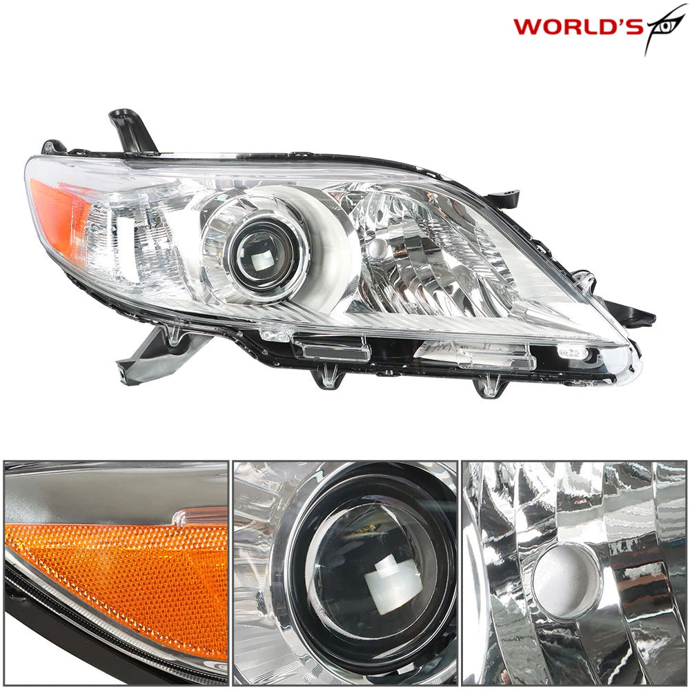 Pair Headlights for Toyota Sienna (2011–2020) Halogen Chrome