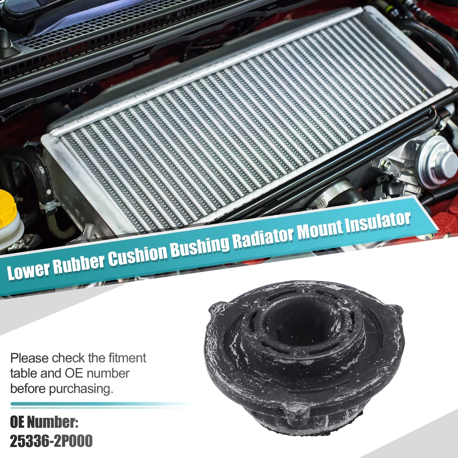 2X Lower Rubber Cushion Radiator Mount Insulator for Kia Sorento (2011–2015)