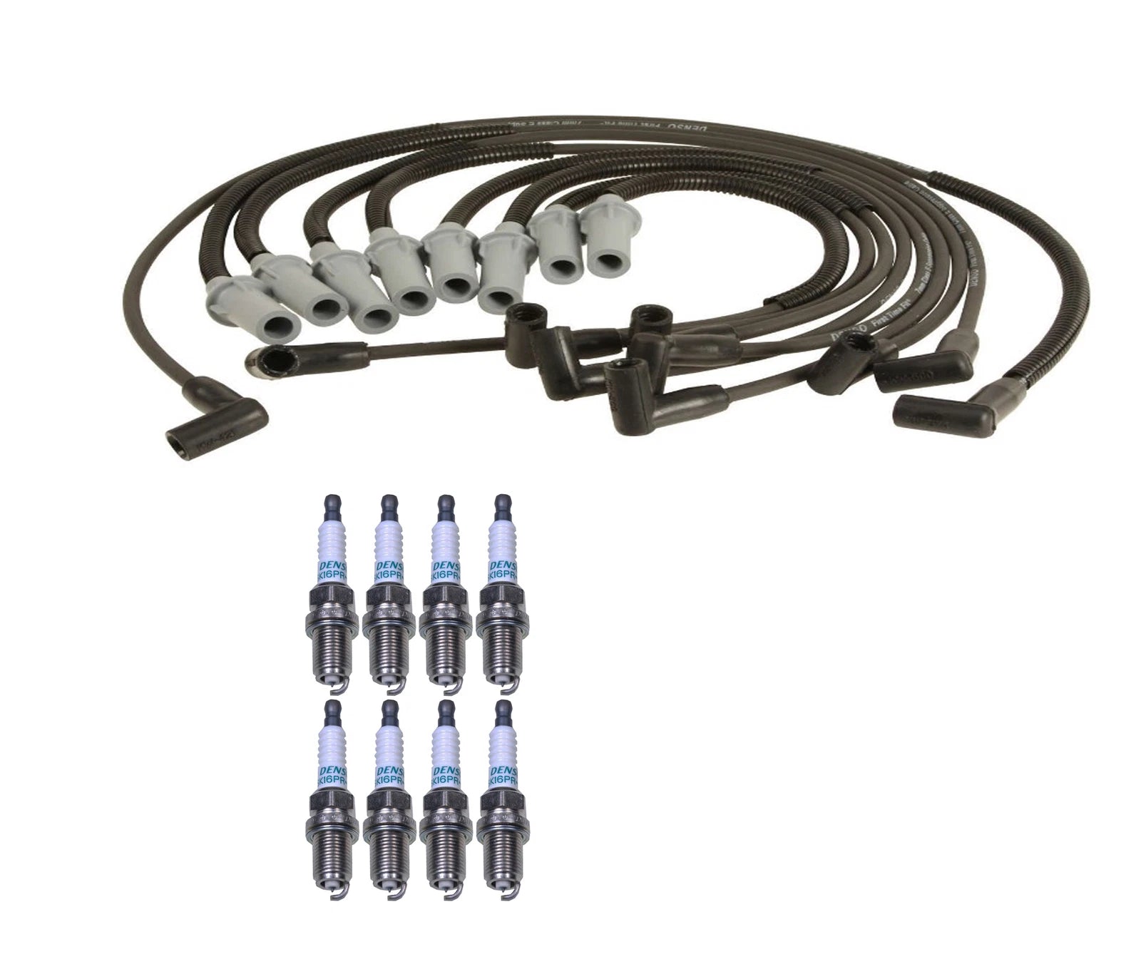 Denso Wire Set & 8 Iridium Spark Plugs Kit for Dodge V8