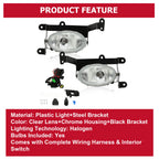Pair Clear Lens Fog Light Assembly for Honda Civic 2-Door (2006–2008)