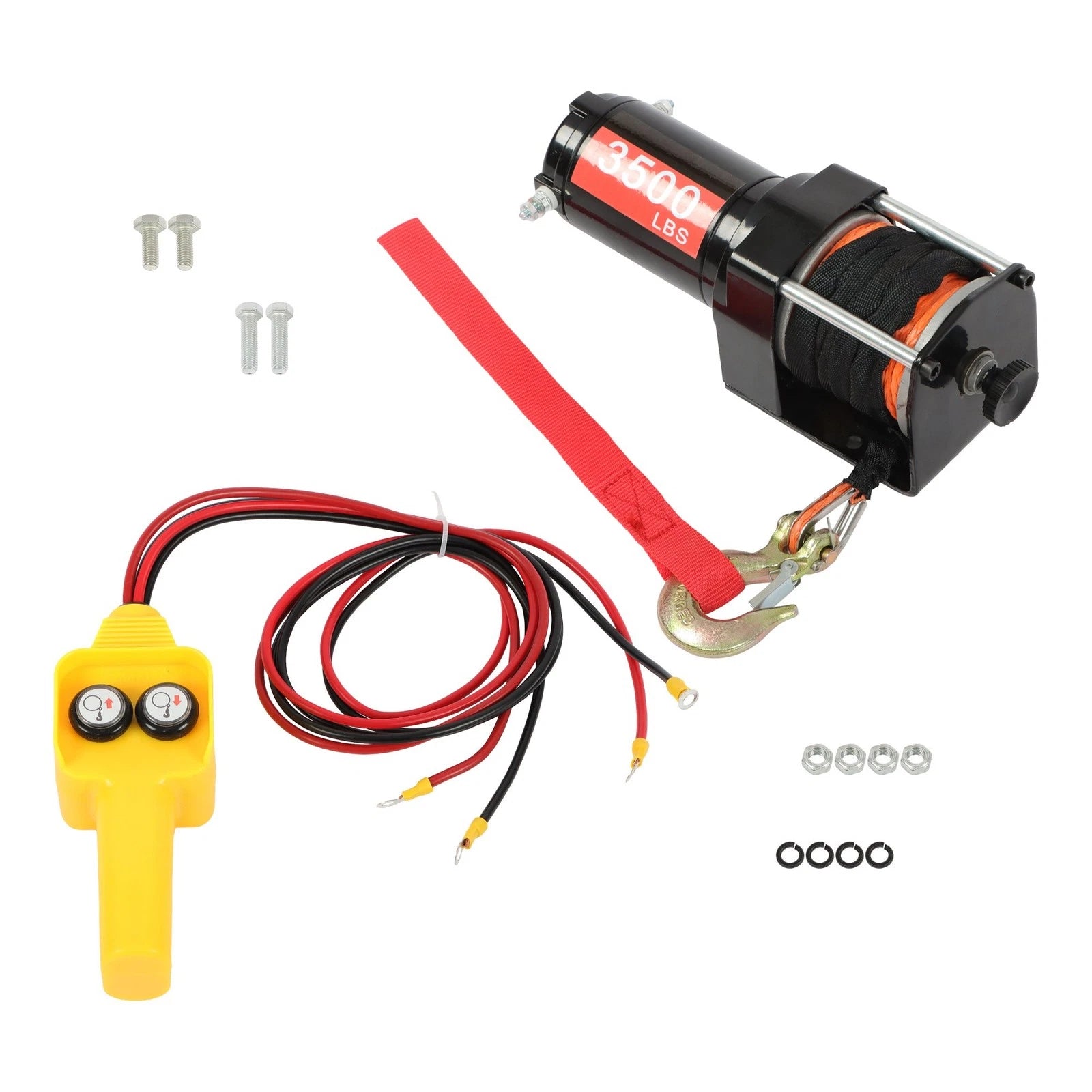 3500lbs Electric Winch with 39ft Synthetic Rope for Off-Road Vehicles