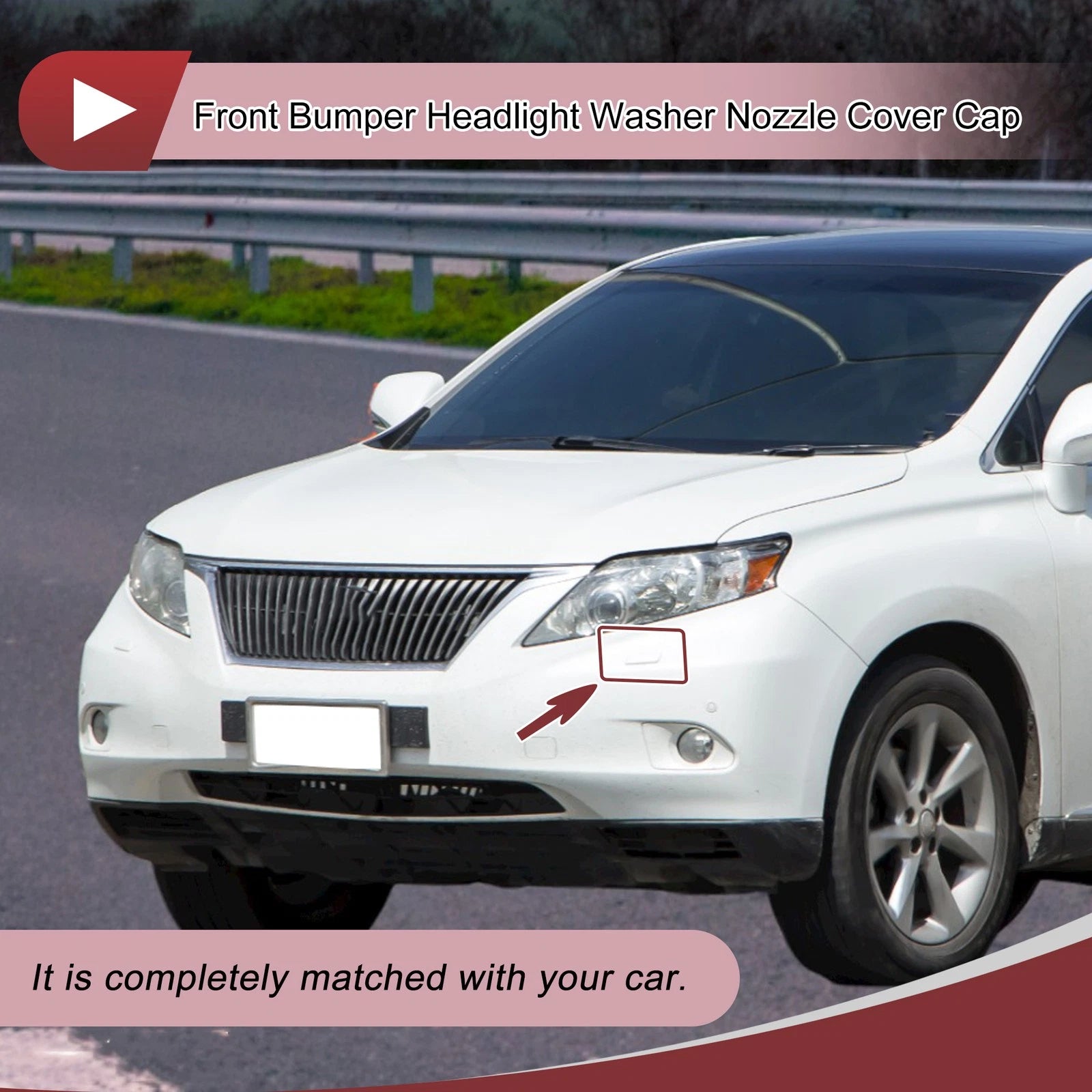 Front Left Washer Nozzle Cover Cap for Lexus RX270 RX350 RX450H (2009–2014) White