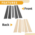 6X Car Pillar Window Trim Cover for Honda CRV (2002–2006) Black Carbon Fiber