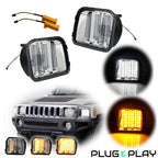Dynamic Amber & White Parking Turn Signal Lights for Hummer H3 (2006–2009)
