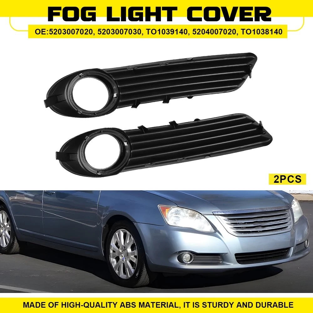 Front Fog Light Cover Bezels for Toyota Avalon (2008–2010) Black Chrome