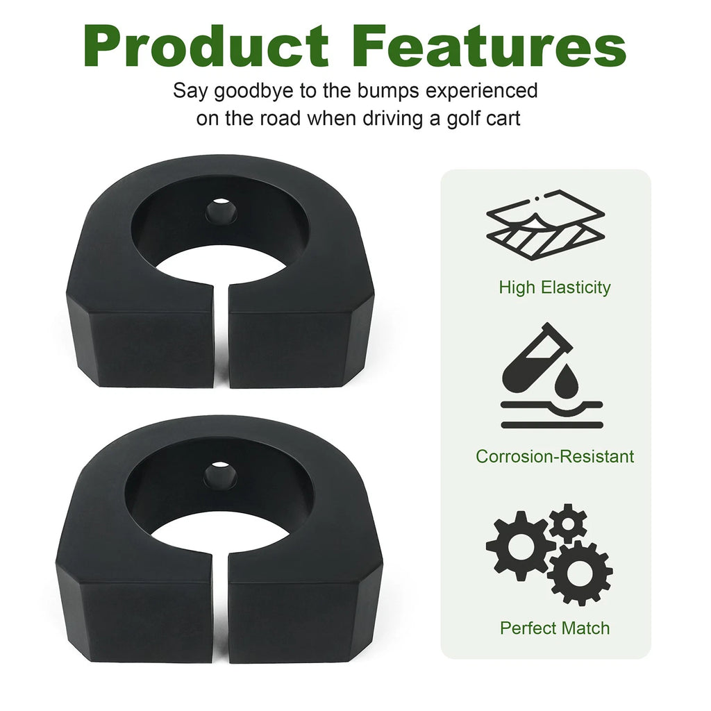 Pair Rear Spring ISO Mount Cap Rubber Bushing 72117-G01 for E-Z-GO ST Sport II (2000–2023)