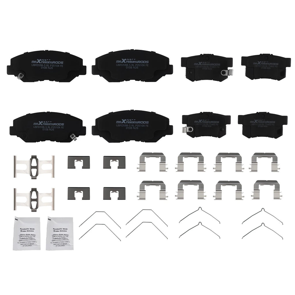 Set of 4 Front & Rear Brake Pads Kit for Honda Element CR-V (2002–2011) P914 P536