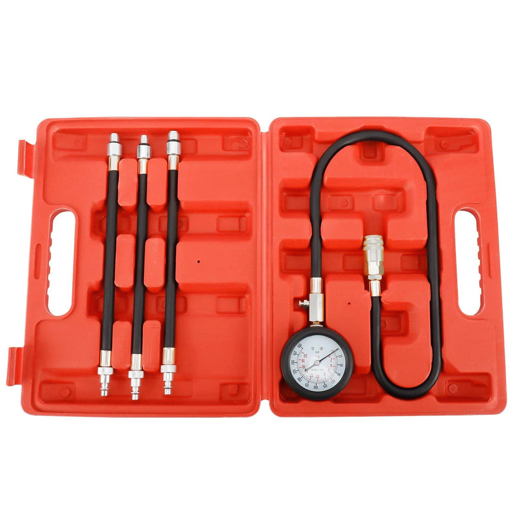 Compression Gauge Test Tool Set with 4 Hoses for Engine Cylinders