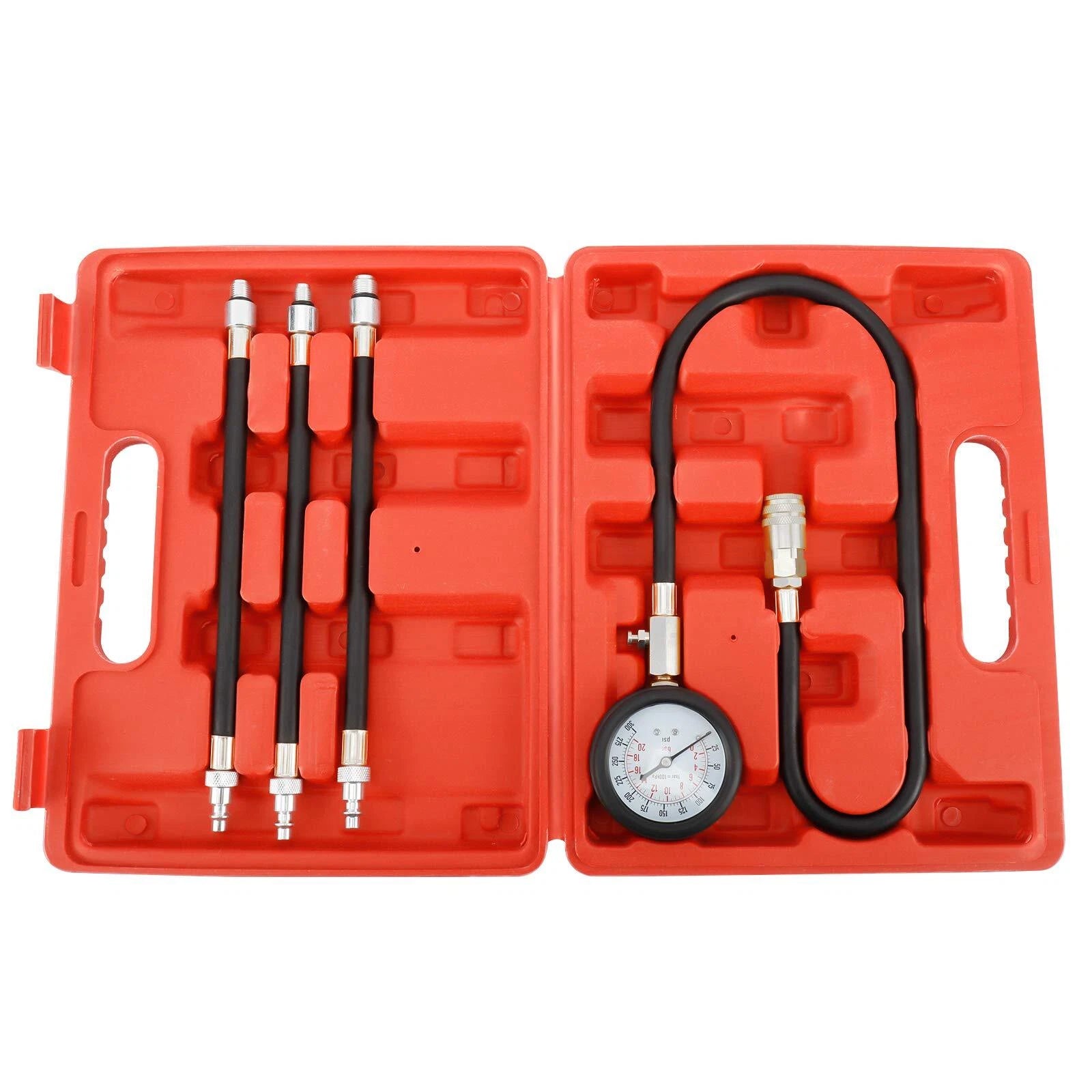 Compression Gauge Test Tool Set with 4 Hoses for Engine Cylinders