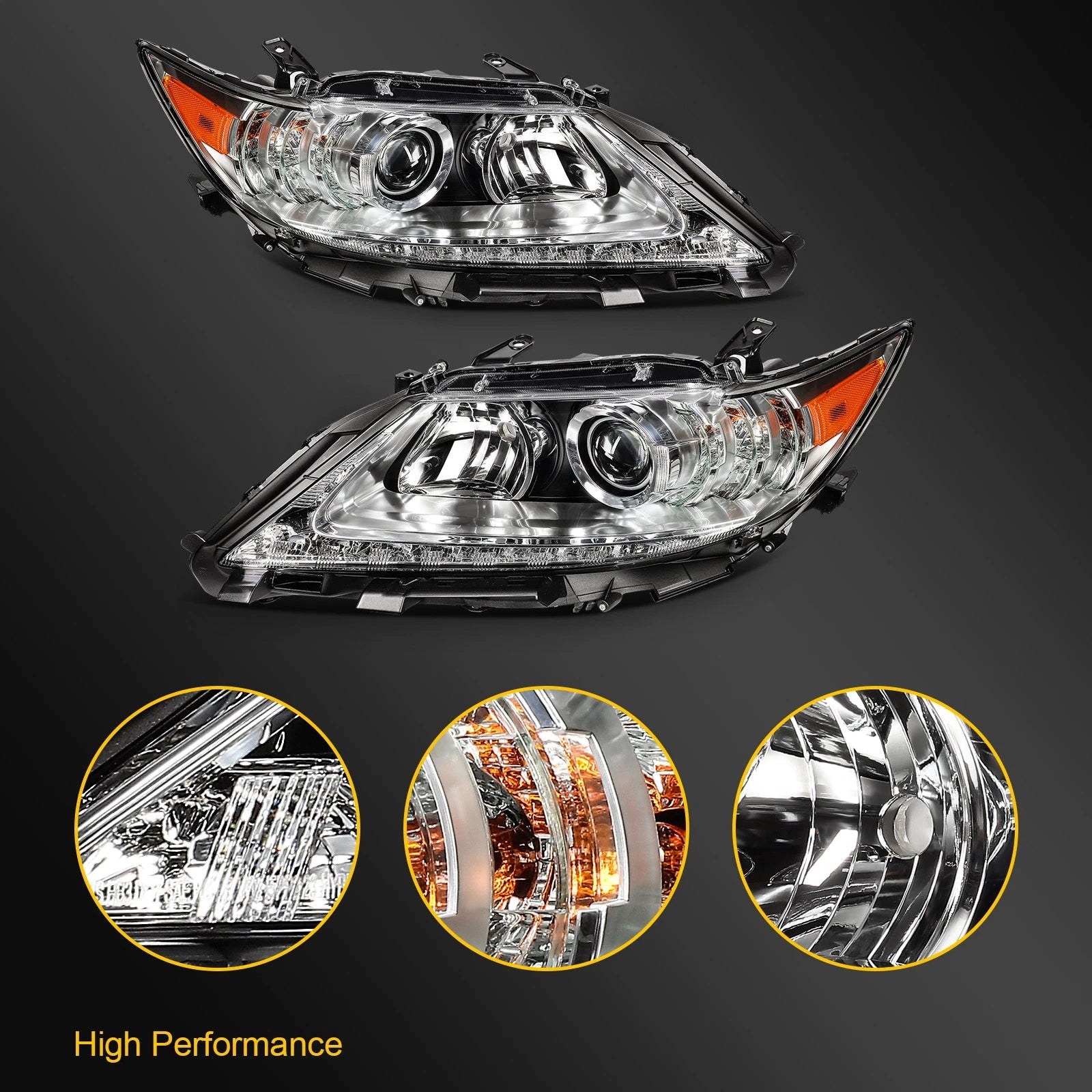 LED Headlight Assembly for Lexus ES350 ES300h (2013–2015) Pair
