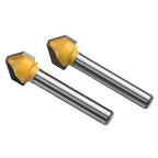 2pcs 90 Degree V-Shaped Router Bit for Woodworking Engraving Milling