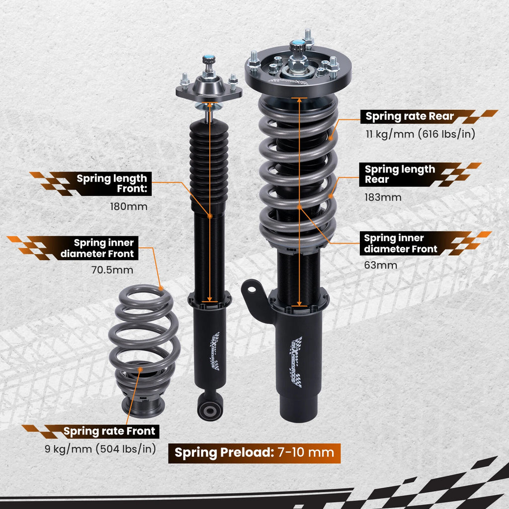 24-Way Adjustable Coilovers for BMW E46 3 Series (1998-2005)