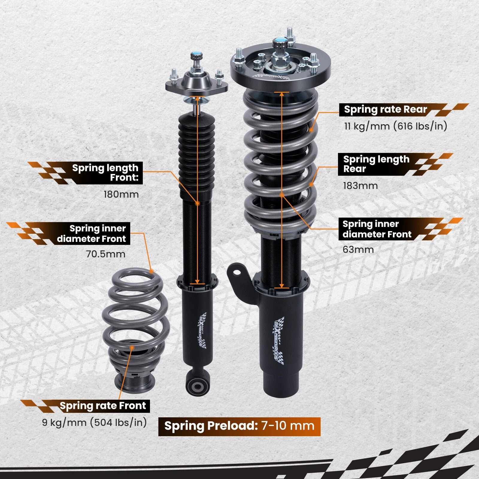 24-Way Adjustable Coilovers for BMW E46 3 Series (1998-2005)