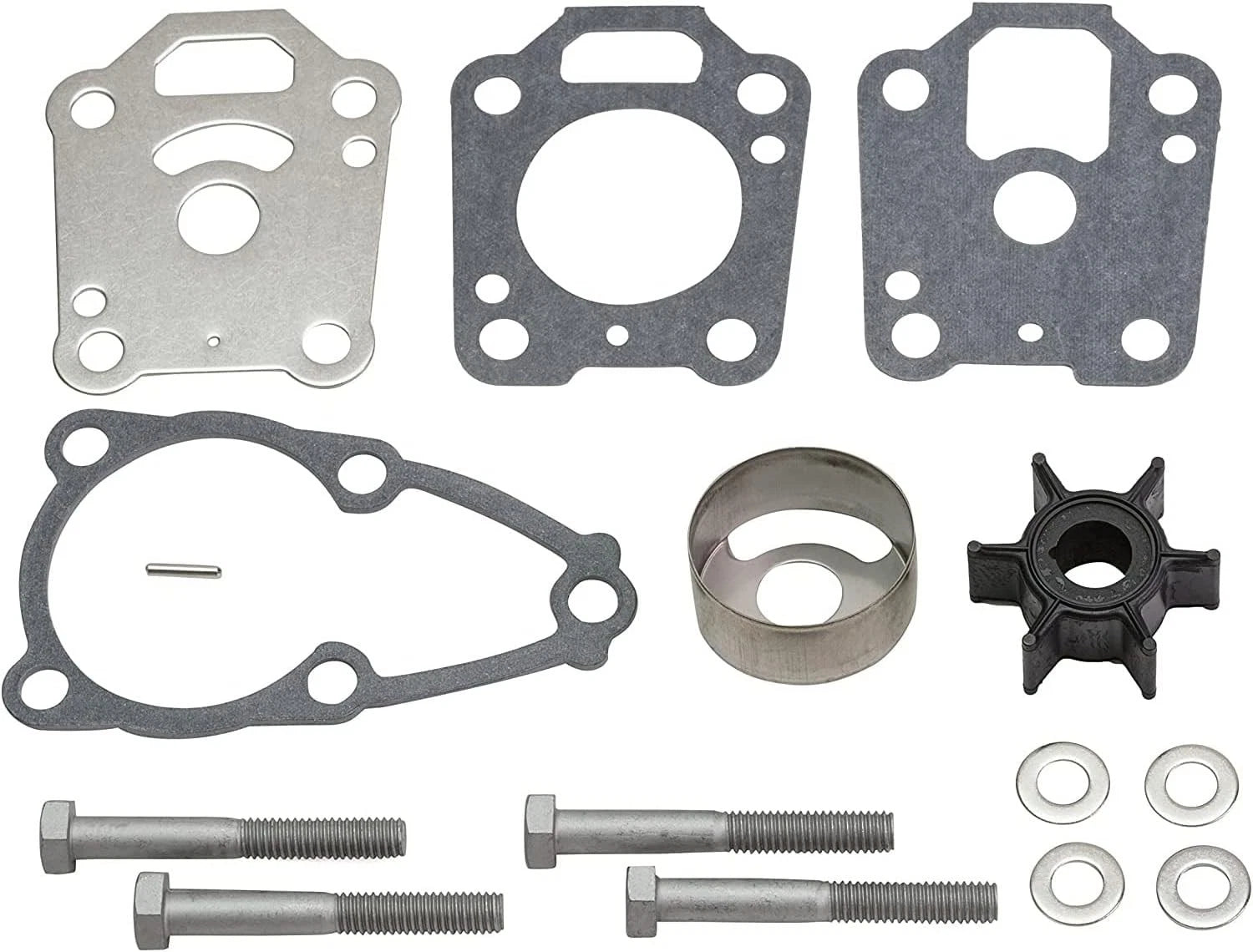 Water Pump Impeller Kit for Mercury Outboards 4 5 6 HP (16159A03 16159T01 8M0155395)