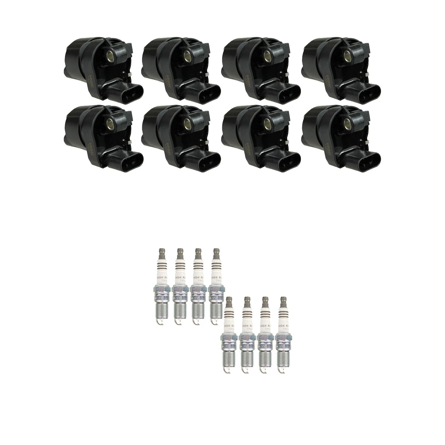 Set of 8 NGK Ignition Coils & RutheniumHX Spark Plugs for Silverado Sierra Tahoe