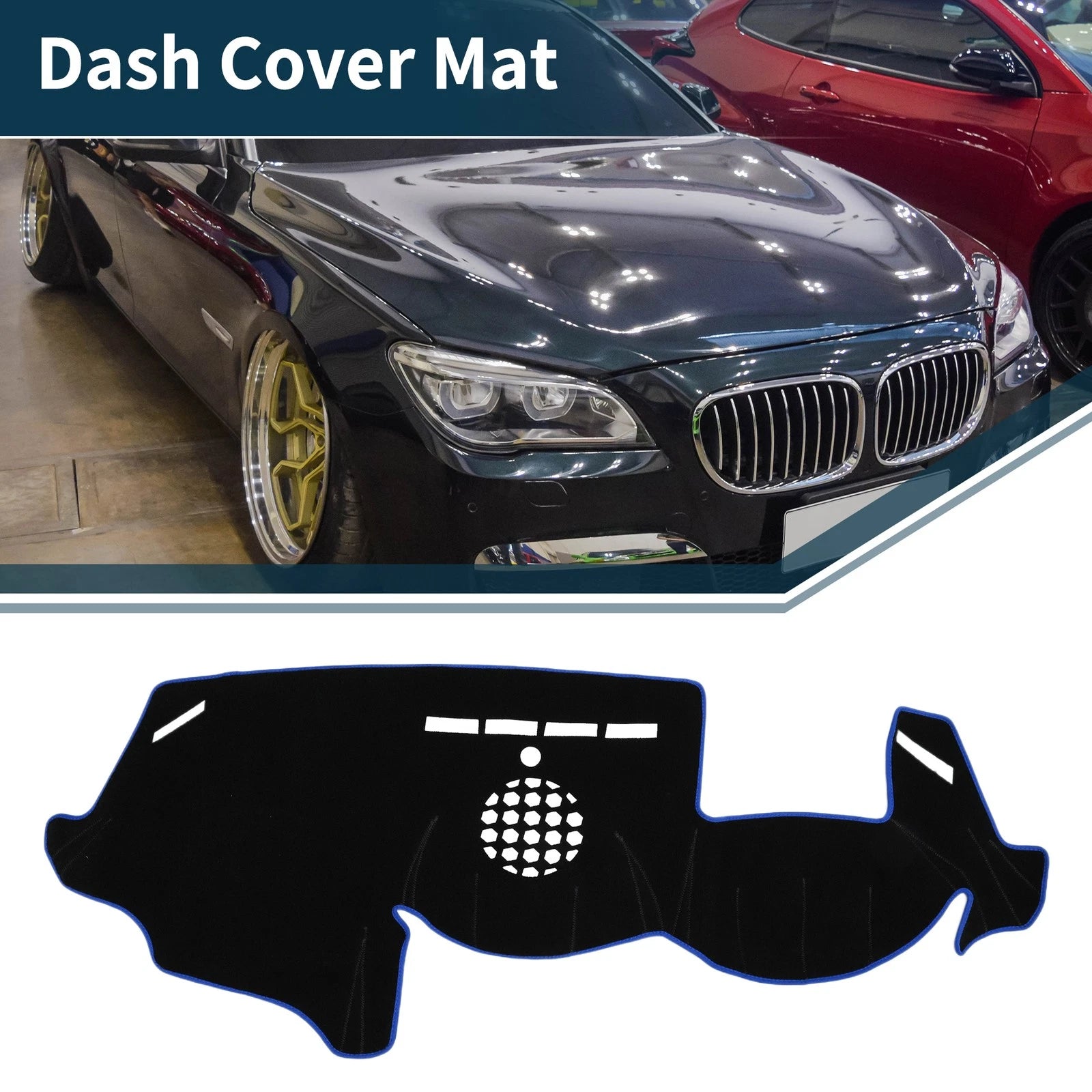 Dashboard Cover Mat for BMW 6 Series (2003–2010) Sun Protector Black Blue