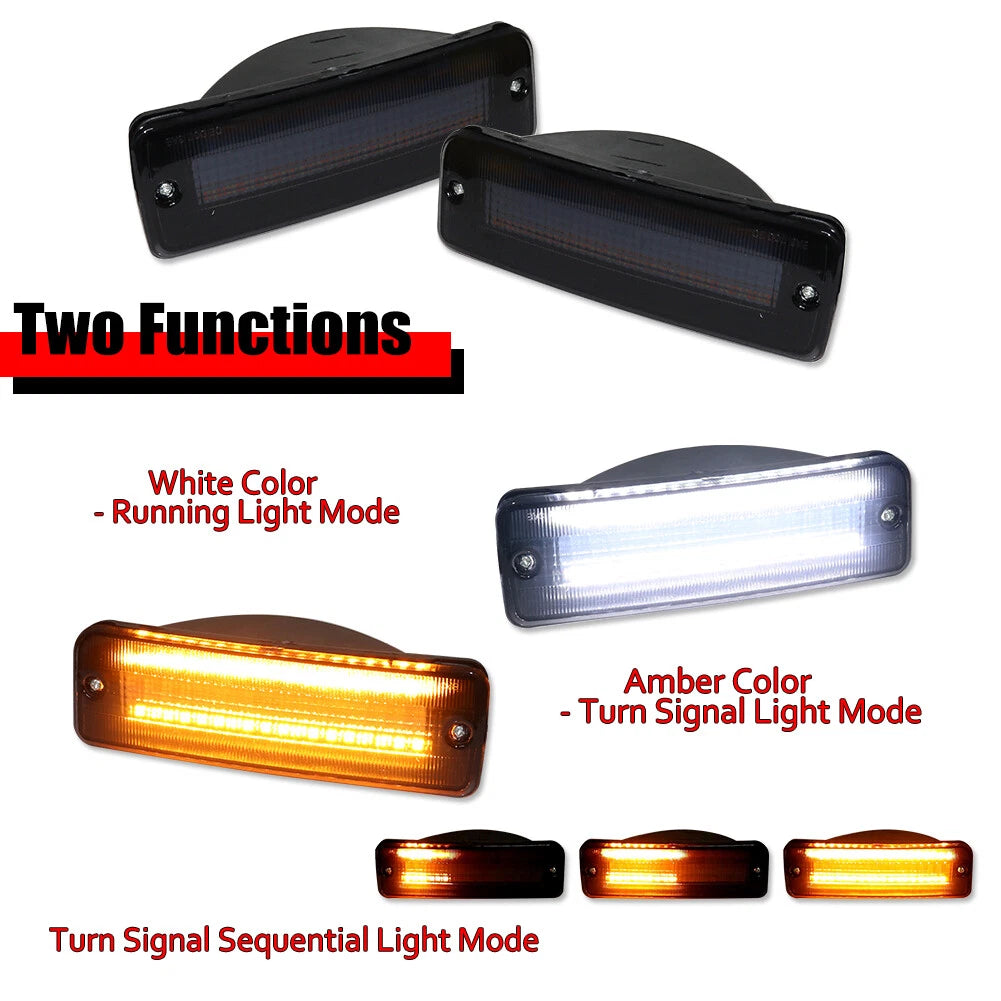 Sequential Switchback LED Front Parking Signal Lights for Toyota T100 (1993–1998)