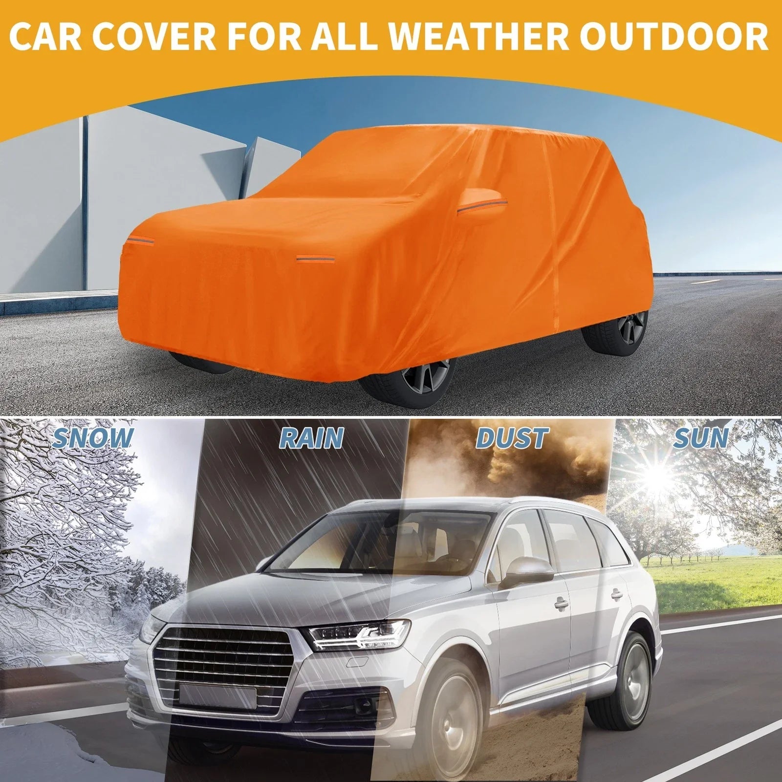Car Cover Waterproof All Weather for BMW Mini Cooper 4DR Orange (2002-2021)