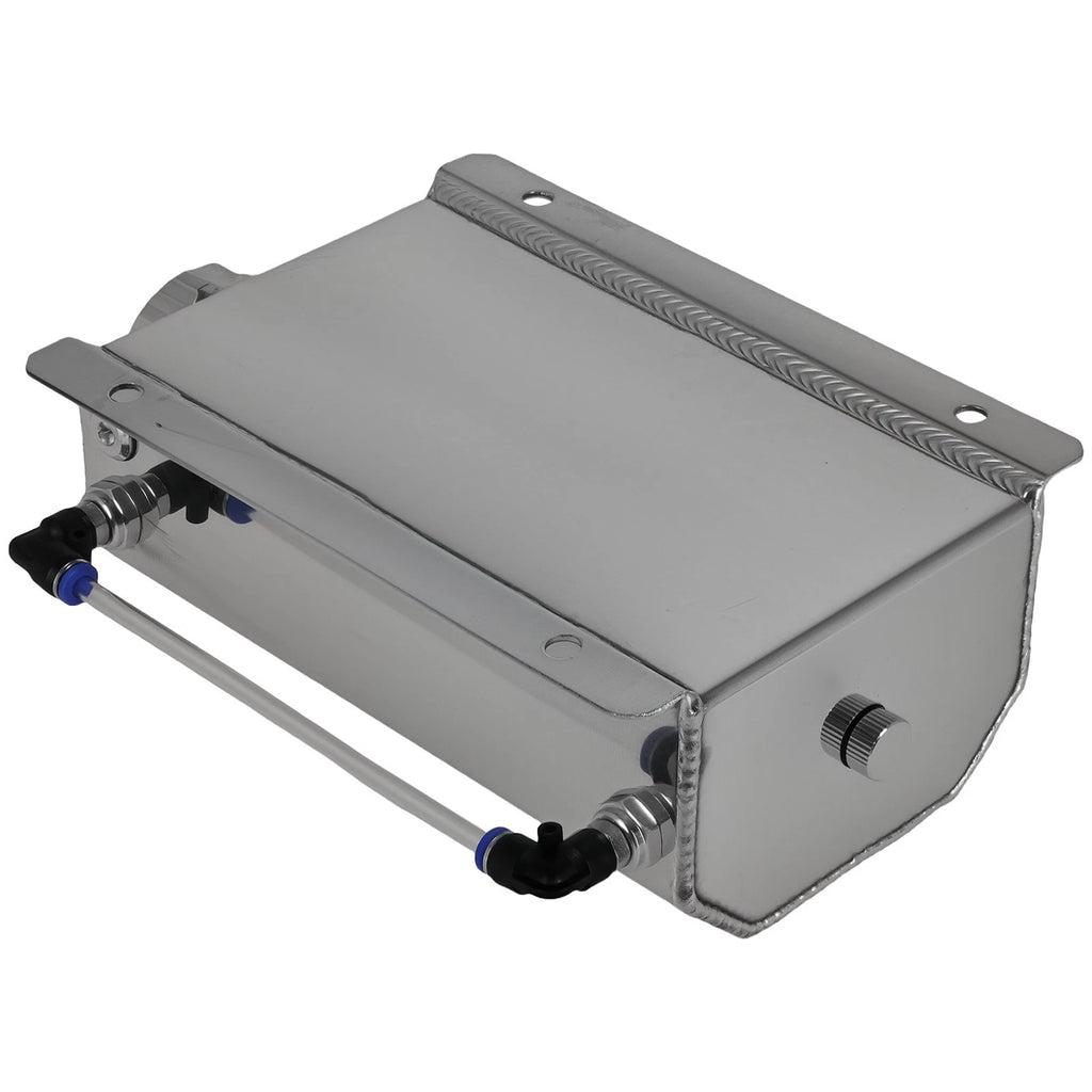 2L Polished Aluminum Coolant Reservoir for Most Vehicles
