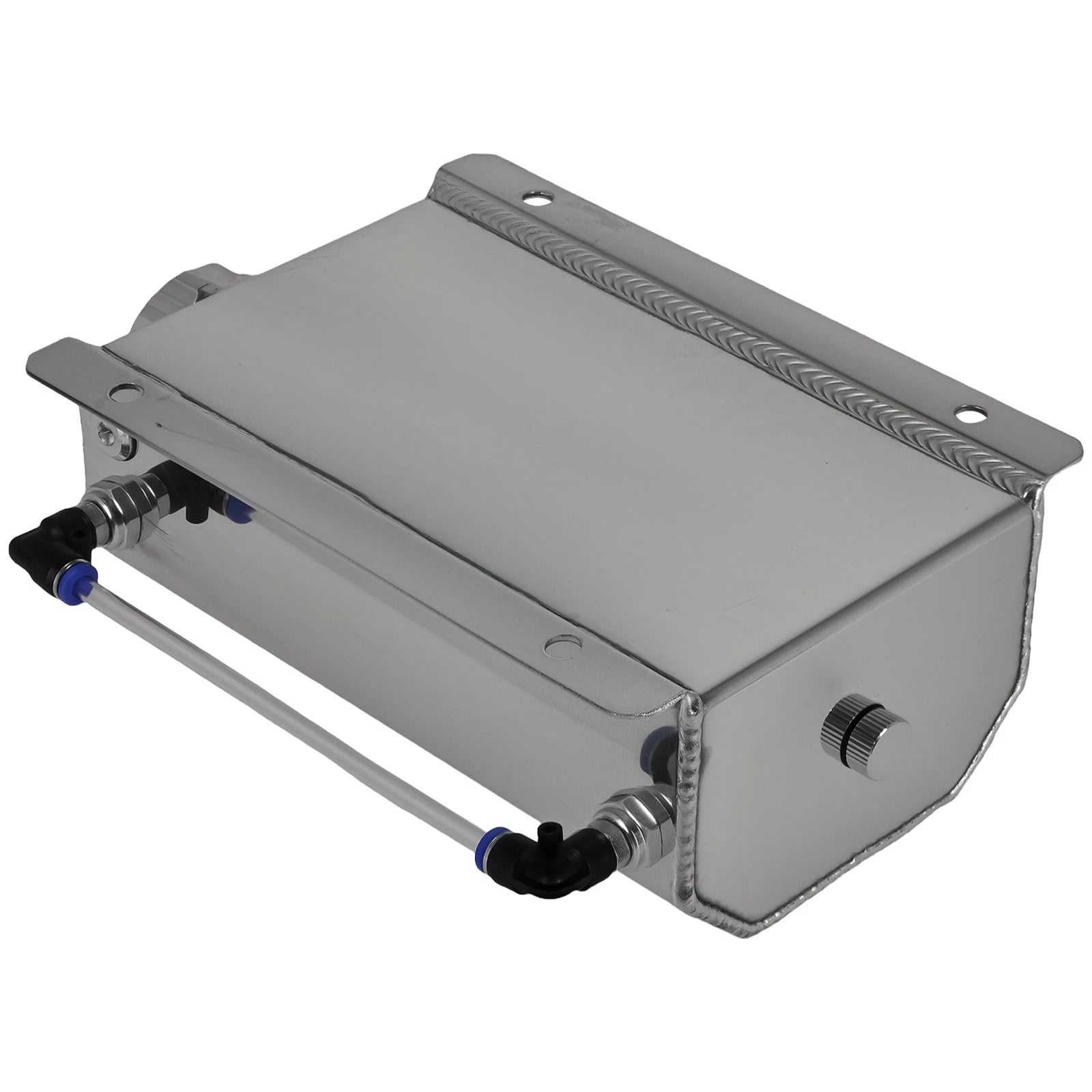 2L Polished Aluminum Coolant Reservoir for Most Vehicles