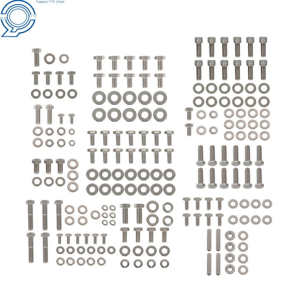 304 Stainless Steel Hex Bolt Kit for Chevy Small Block (265–307)