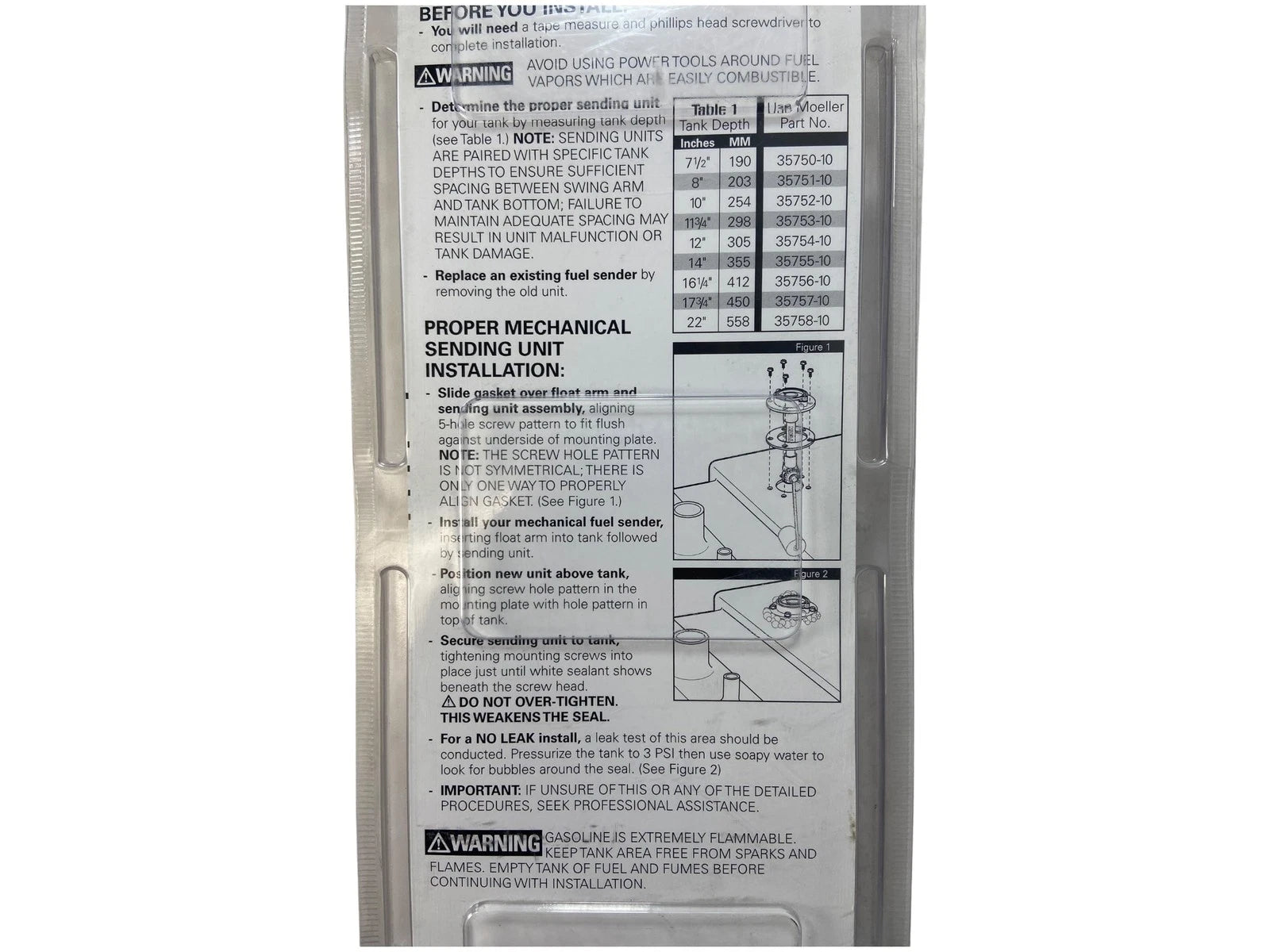 Mechanical Fuel Sending Unit for Moeller 17 3/4" Deep (035757-10)