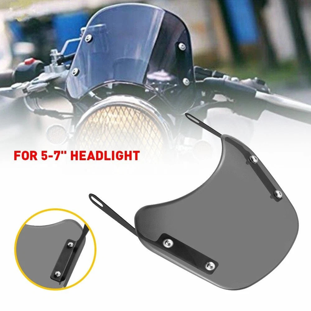 5-7" Motorcycle Smoked Headlight Fairing Windscreen for
