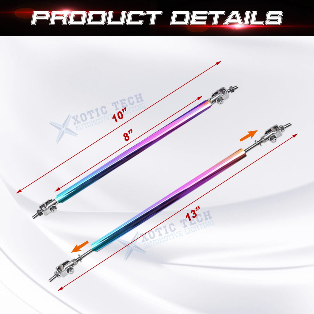 Bumper Lip Splitter Strut Rods Support Bars Universal Fit (10-13 in)