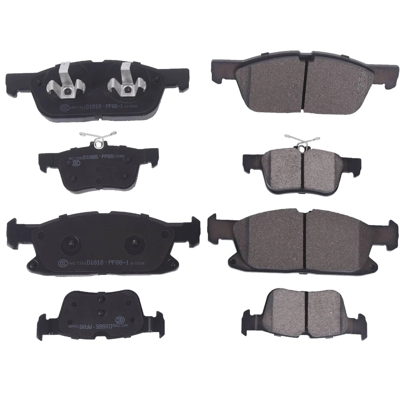 Set of 8 Ceramic Brake Pads for Ford Edge Lincoln MKX Nautilus (2015–2018)