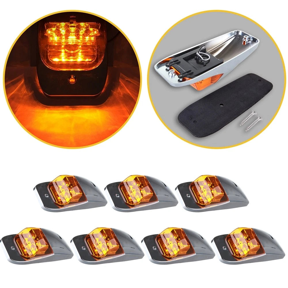 7x Amber LED Sleeper Cab Marker Light for Mack C600 