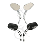 Set of 2 Black/Chrome 8mm Rearview Mirrors for Harley Fat Bob Softail Deluxe (2008–2016)