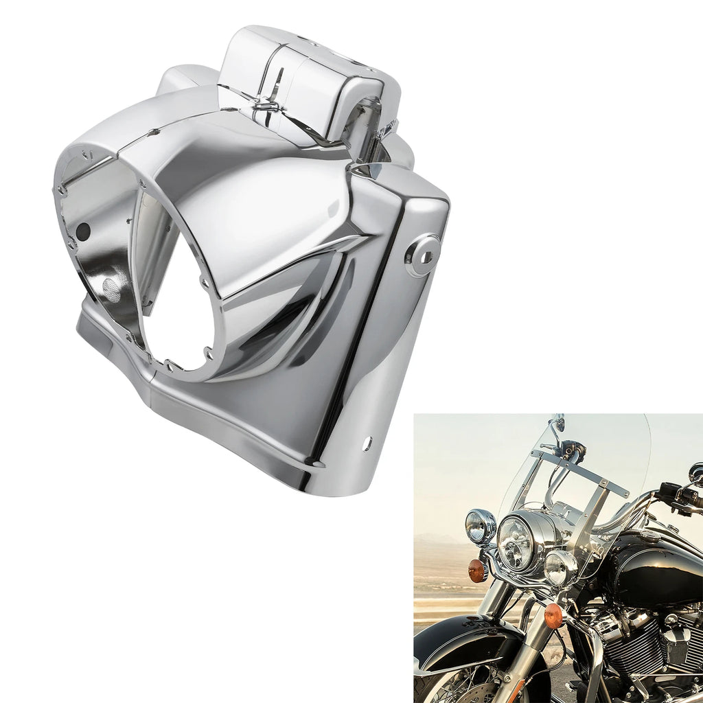 Chrome 7" Headlight Nacelle Cover for Harley Touring Road King (2014–2024)